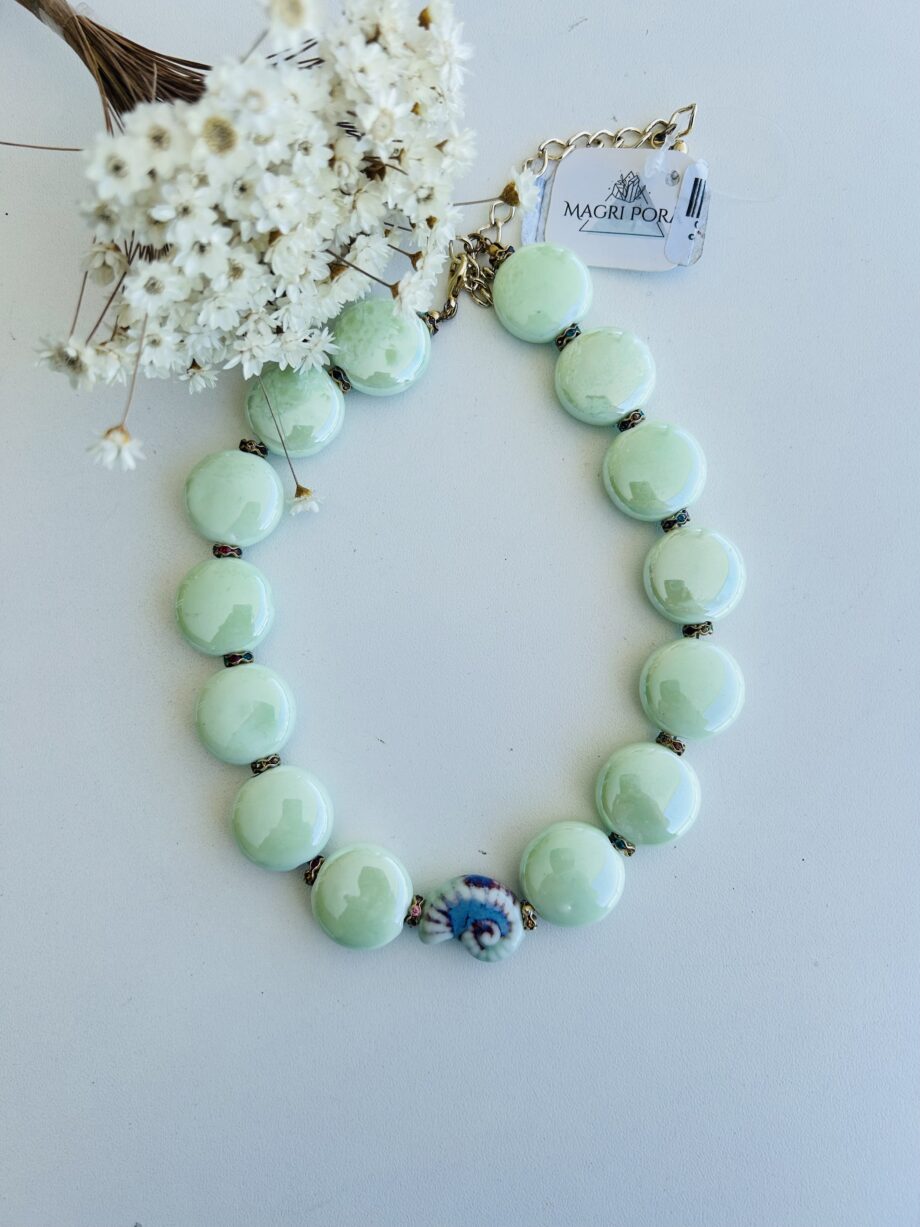 Colar Ceramica verde agua MAGRI PORÃ